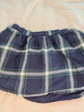 Gymboree Navy Plaid Mini Skirt - Casual Flannel Look - Girls Size 6